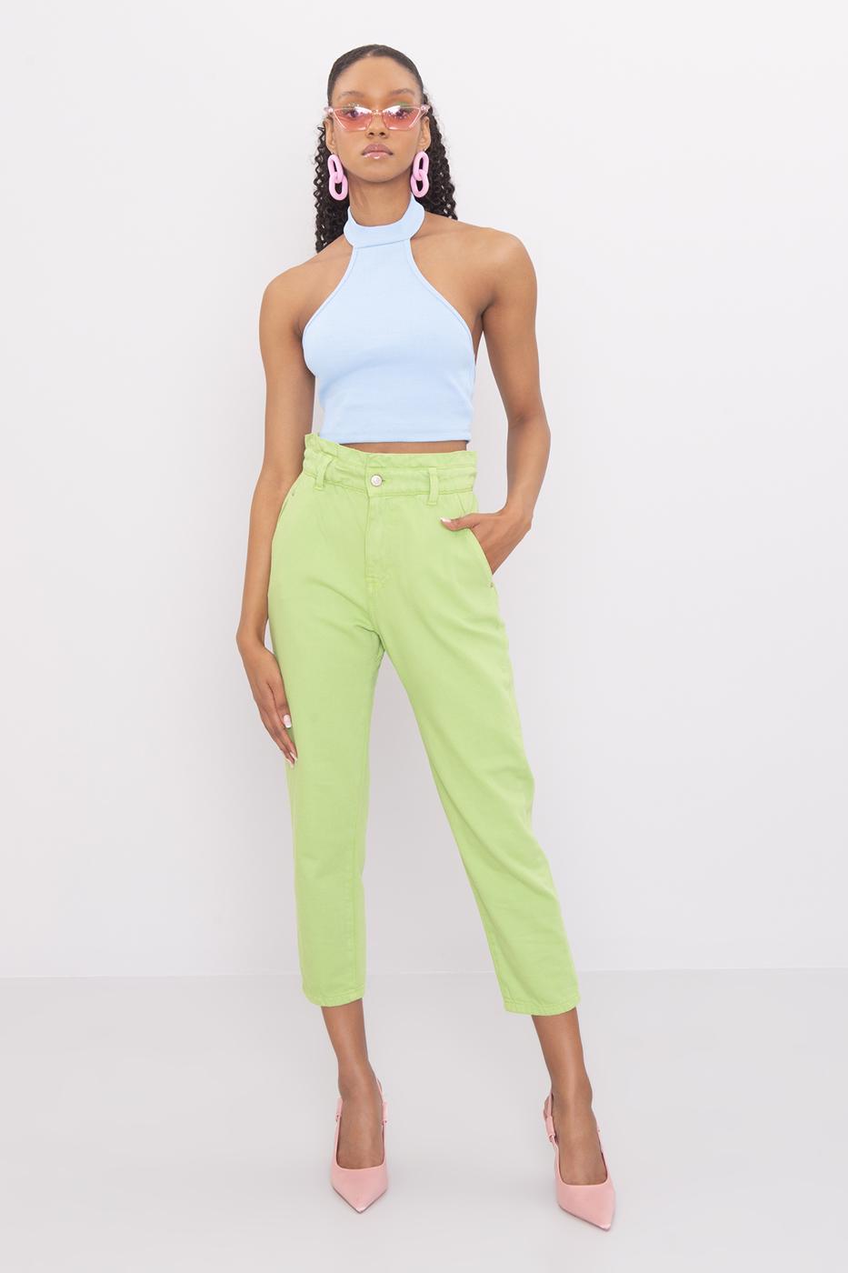 Bayan Yeşil Baggy Pantolon