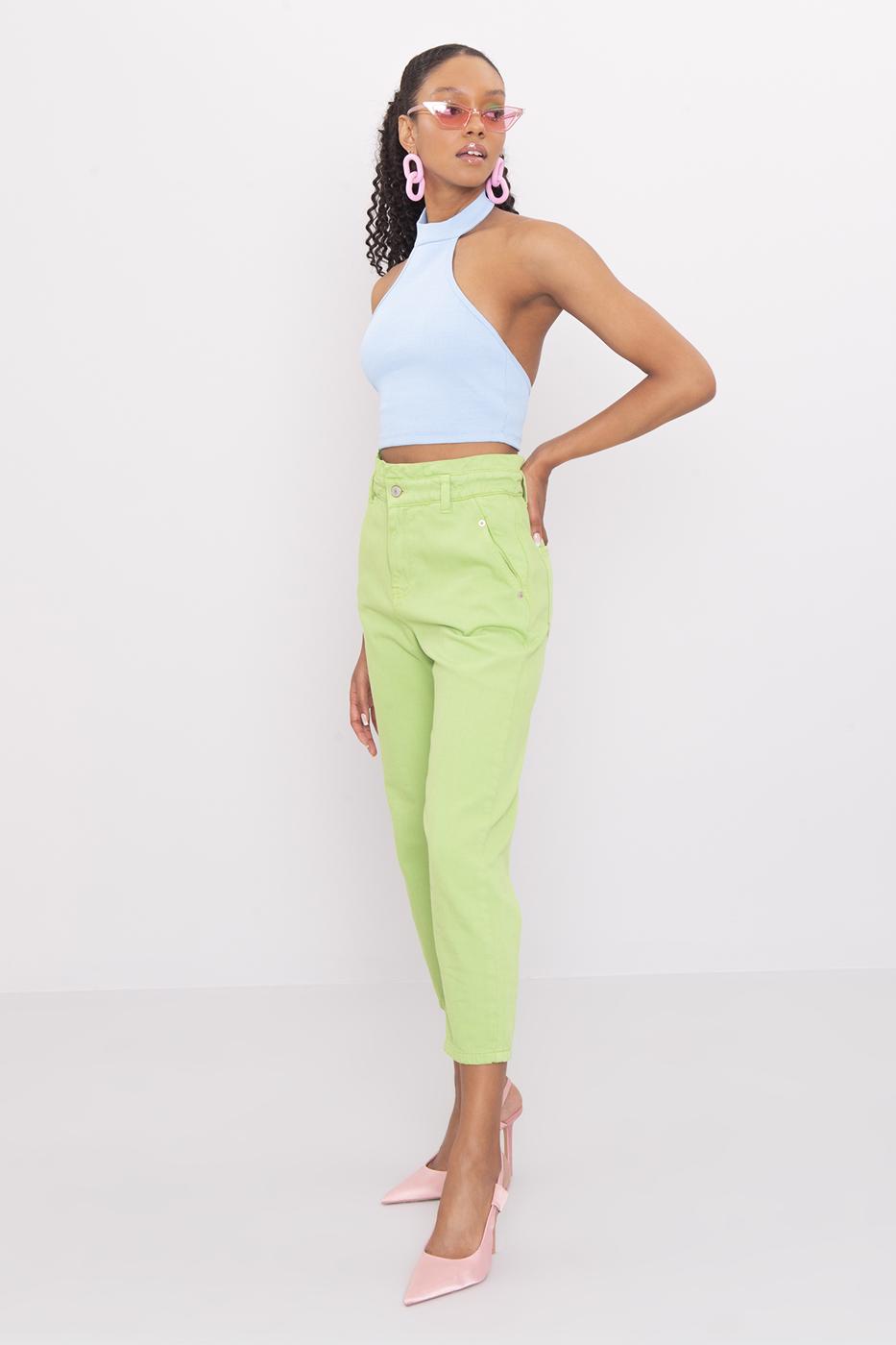 Bayan Yeşil Baggy Pantolon
