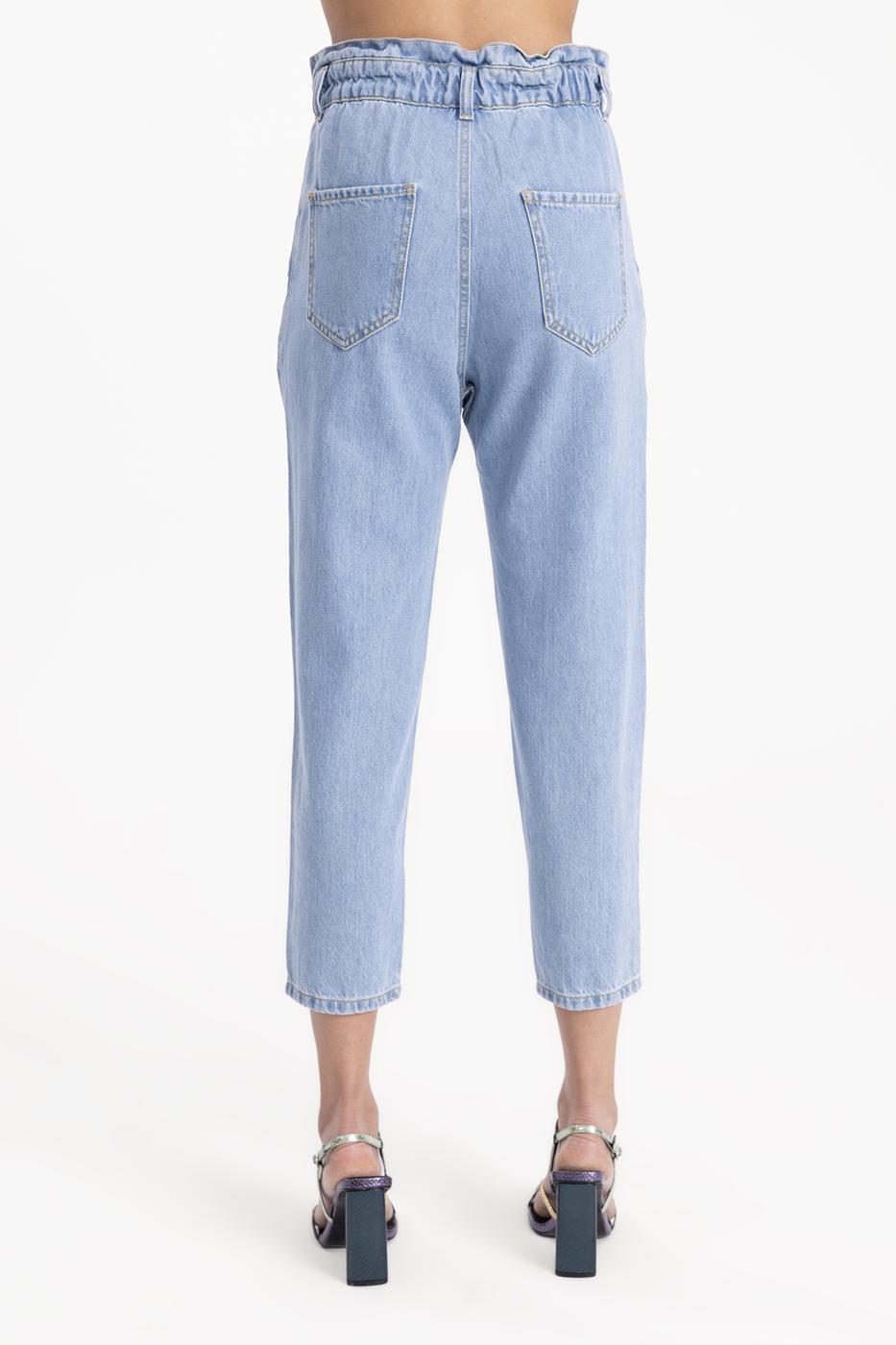 Bayan Mavi Baggy Denim Pantolon