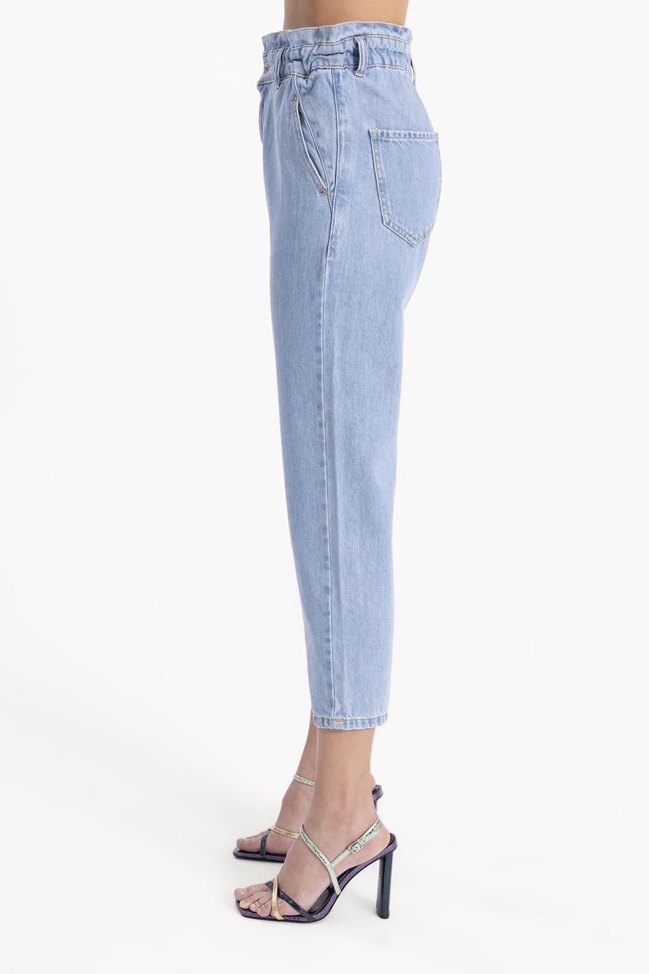Bayan Mavi Baggy Denim Pantolon