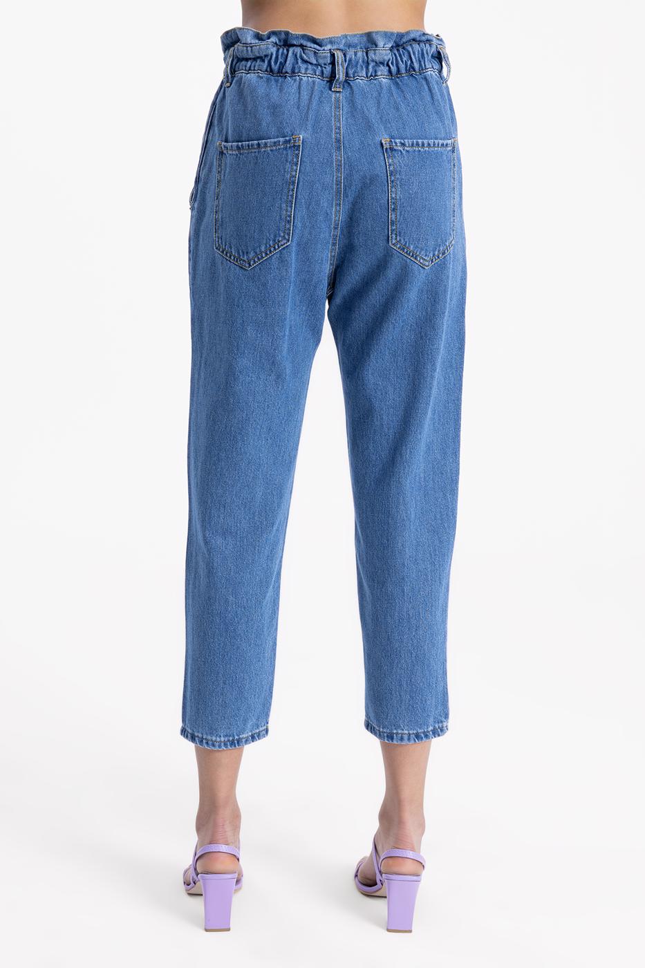 Bayan Mavi Baggy Denim Pantolon