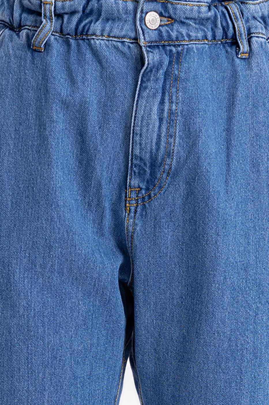 Bayan Mavi Baggy Denim Pantolon