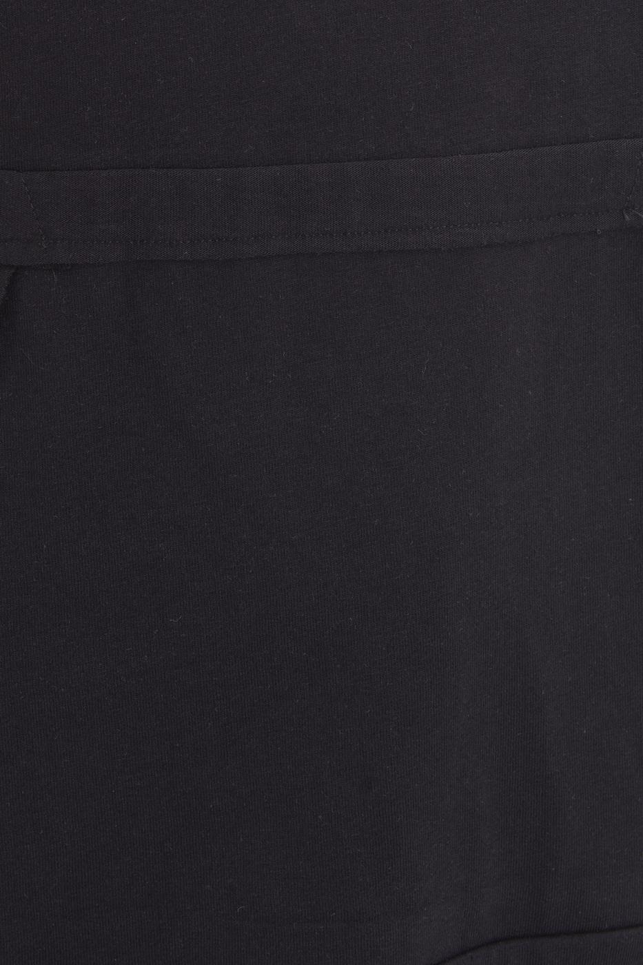 Bayan Siyah Kapüşonlu Baskı Detaylı Tshirt