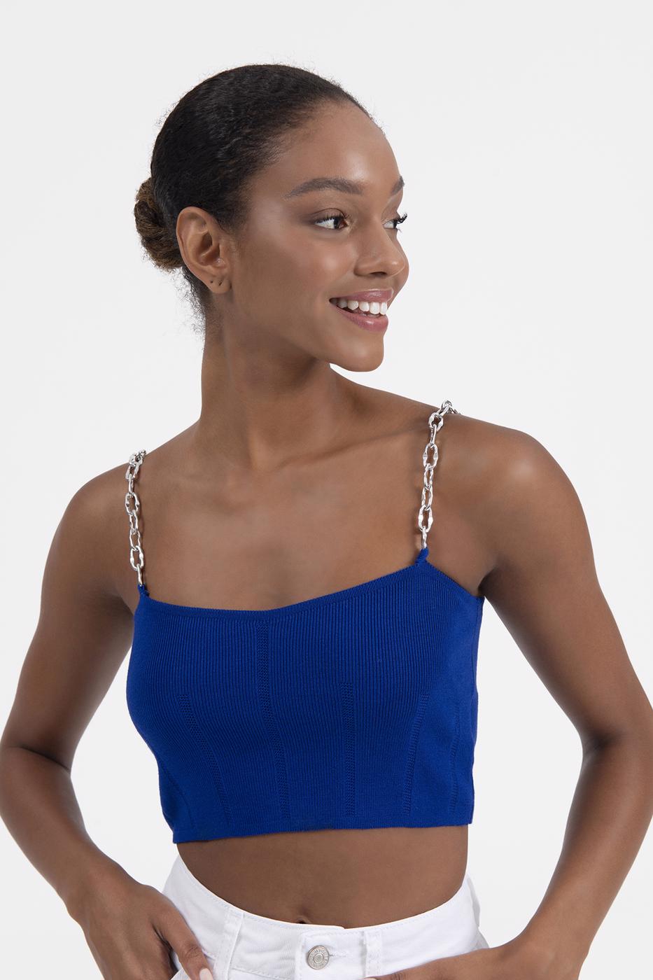 Bayan Sax Zincir Askılı Crop Body