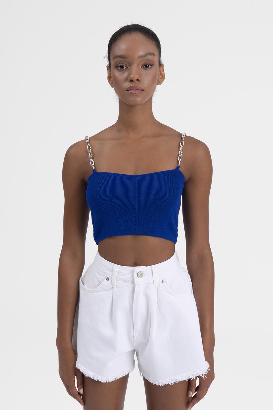 Bayan Sax Zincir Askılı Crop Body