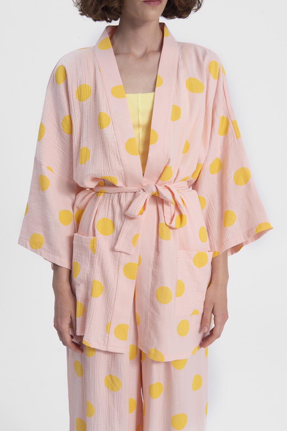 Bayan Pembe Kısa Kimono