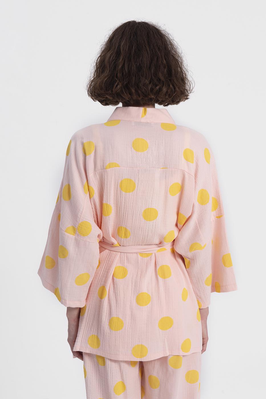 Bayan Pembe Kısa Kimono