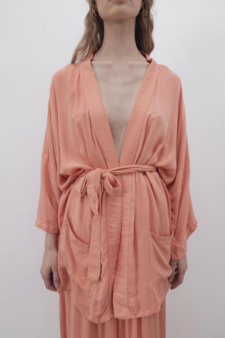 Bayan Somon Kısa Kimono