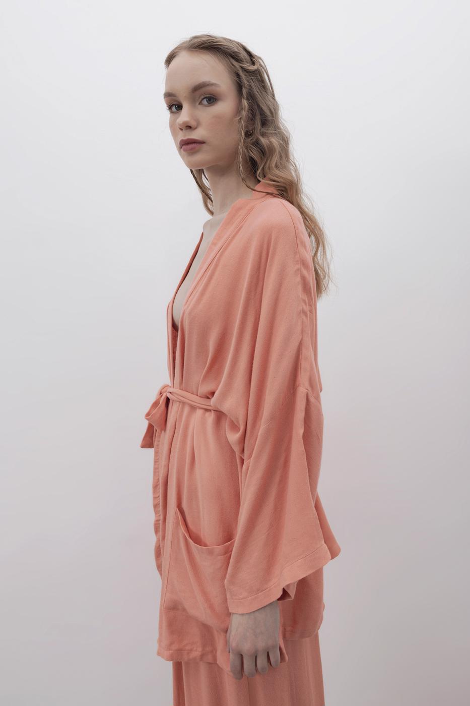 Bayan Somon Kısa Kimono
