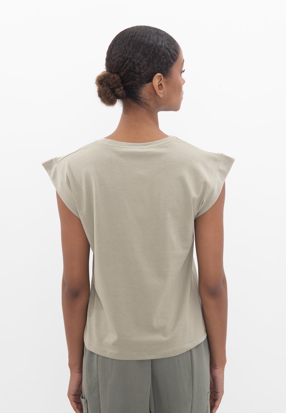 Bayan Haki Düşük Omuzlu Basic Tshirt