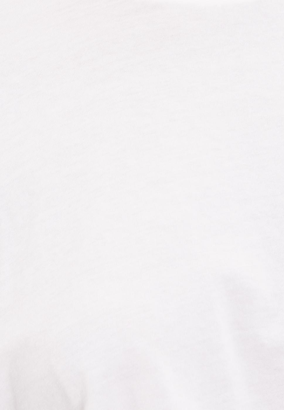 Bayan Ekru Düşük Omuzlu Basic Crop Tshirt