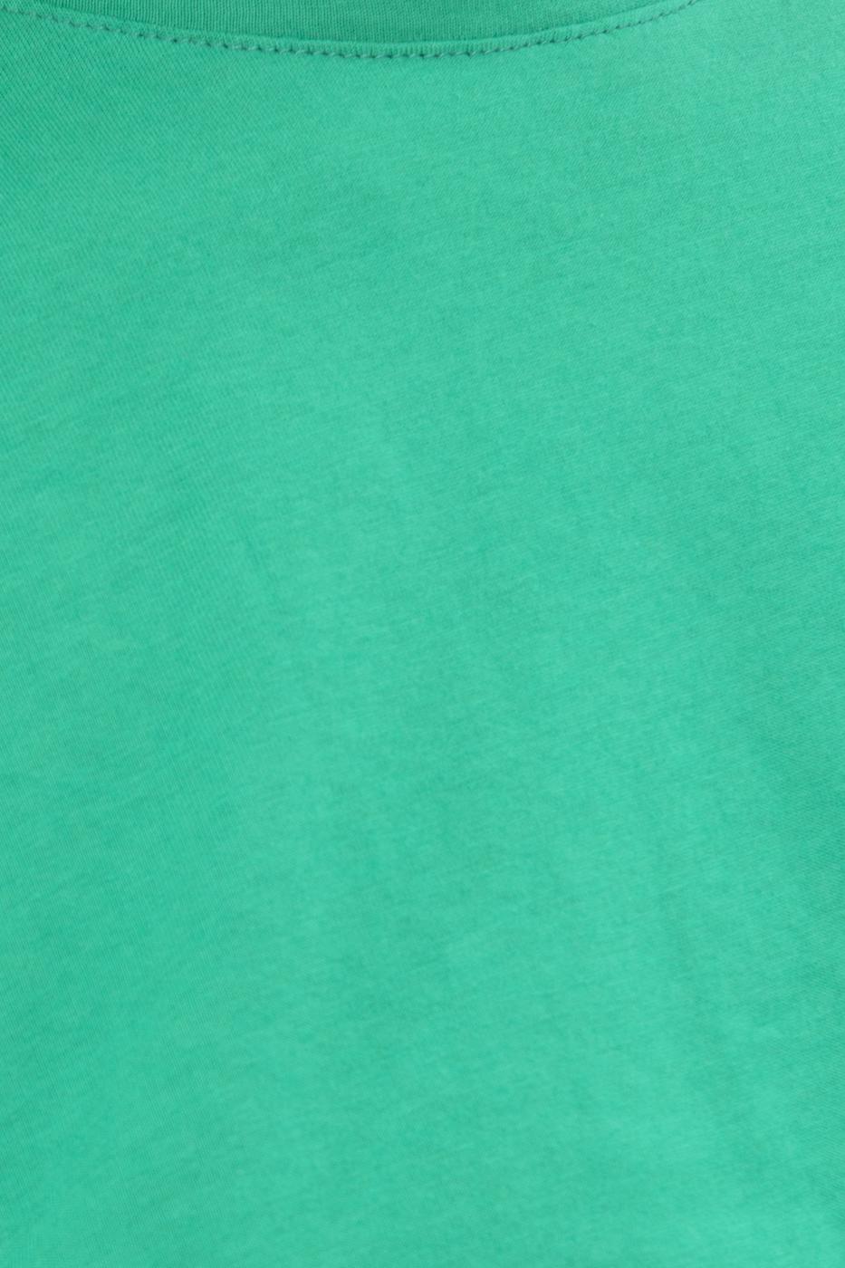 Bayan Yeşil Düşük Omuzlu Basic Crop Tshirt