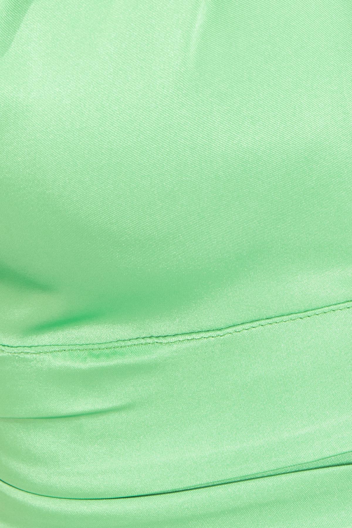 Bayan Yeşil Sırt Dekolteli Bağlama Detaylı Bluz
