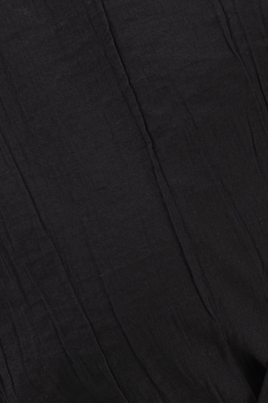 Bayan Siyah Kısa Kollu Bağlamalı Crop Bluz
