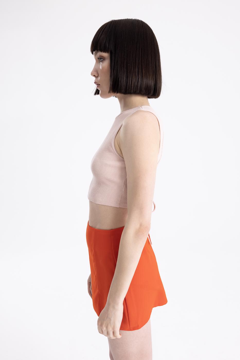 Bayan Somon Sırt Pencereli Crop Body