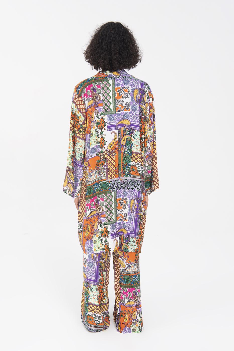 Bayan Multı Desenli Midi Boy Kimono
