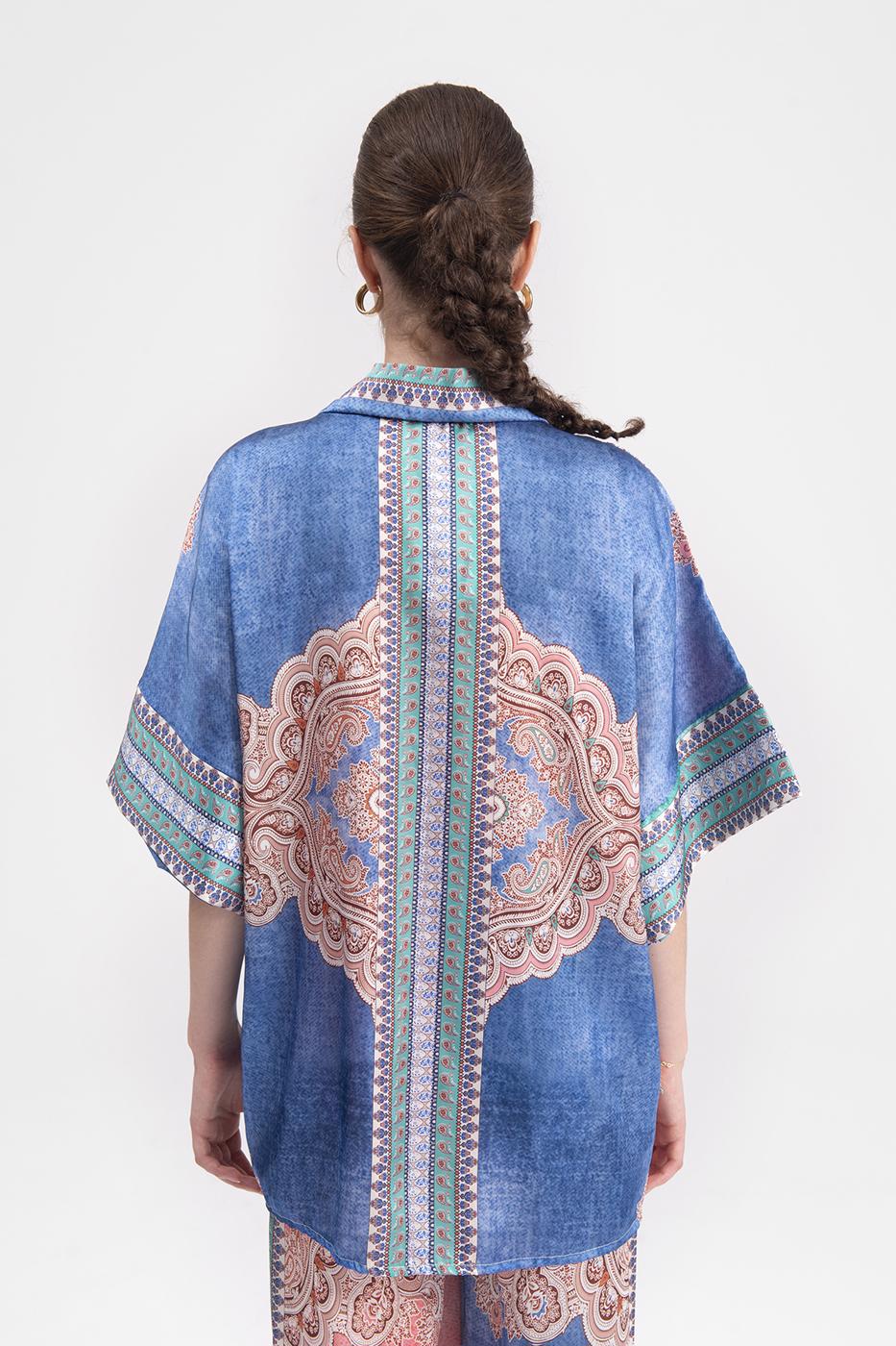 Bayan Multı Desenli Midi Boy Kimono