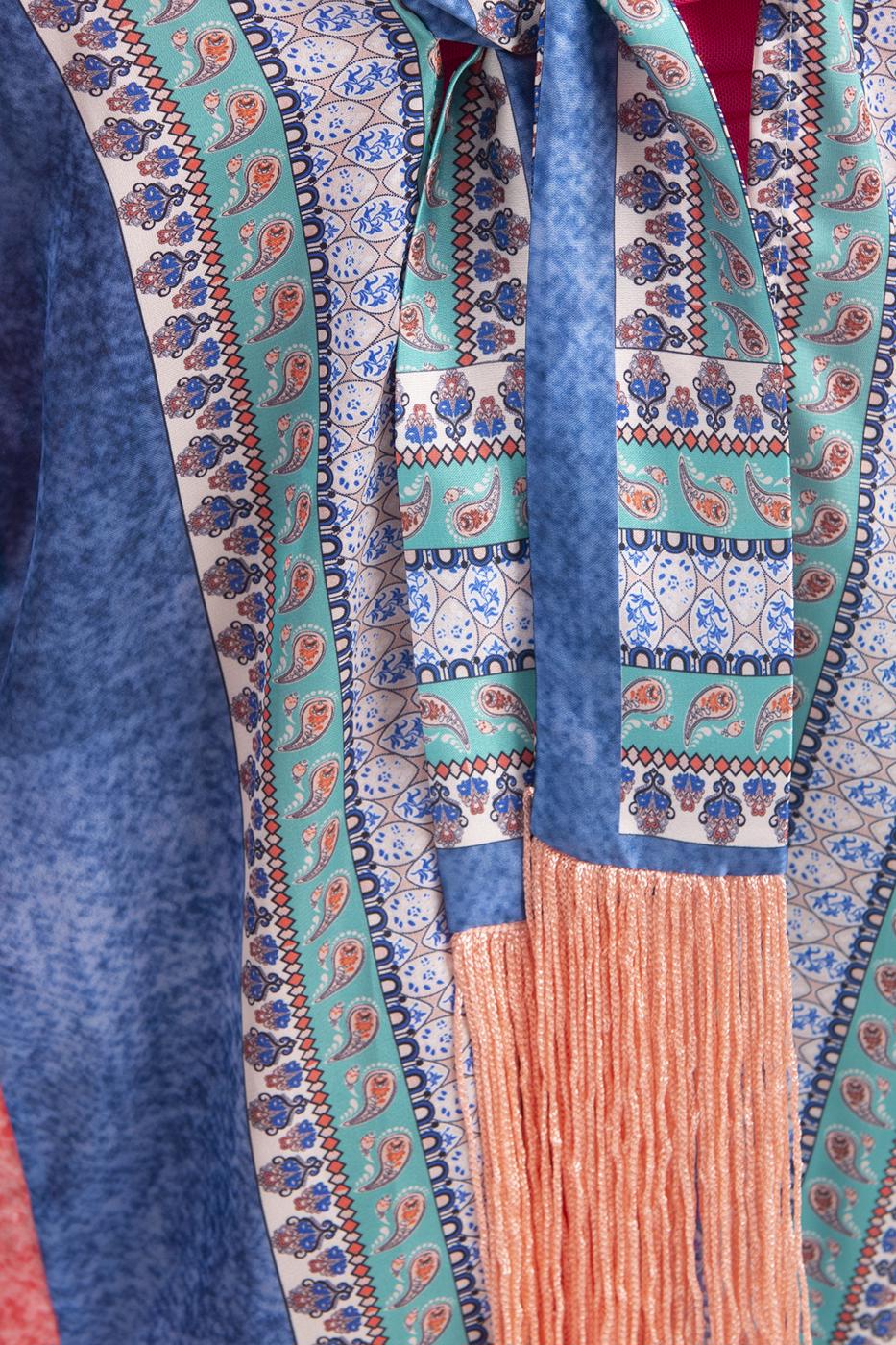 Bayan Multı Desenli Midi Boy Kimono