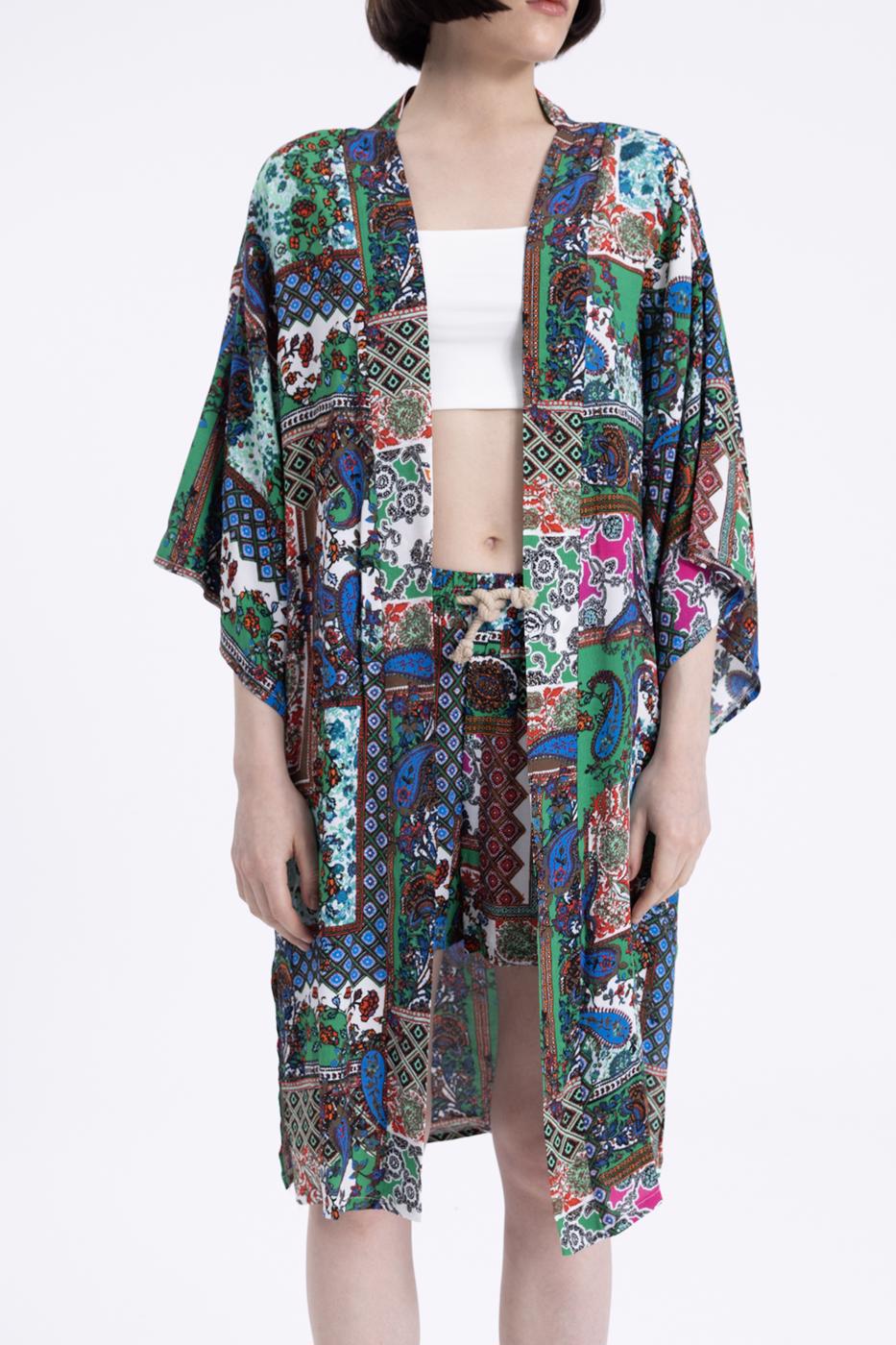 Bayan Multı Yarasa Kol Detaylı Kimono
