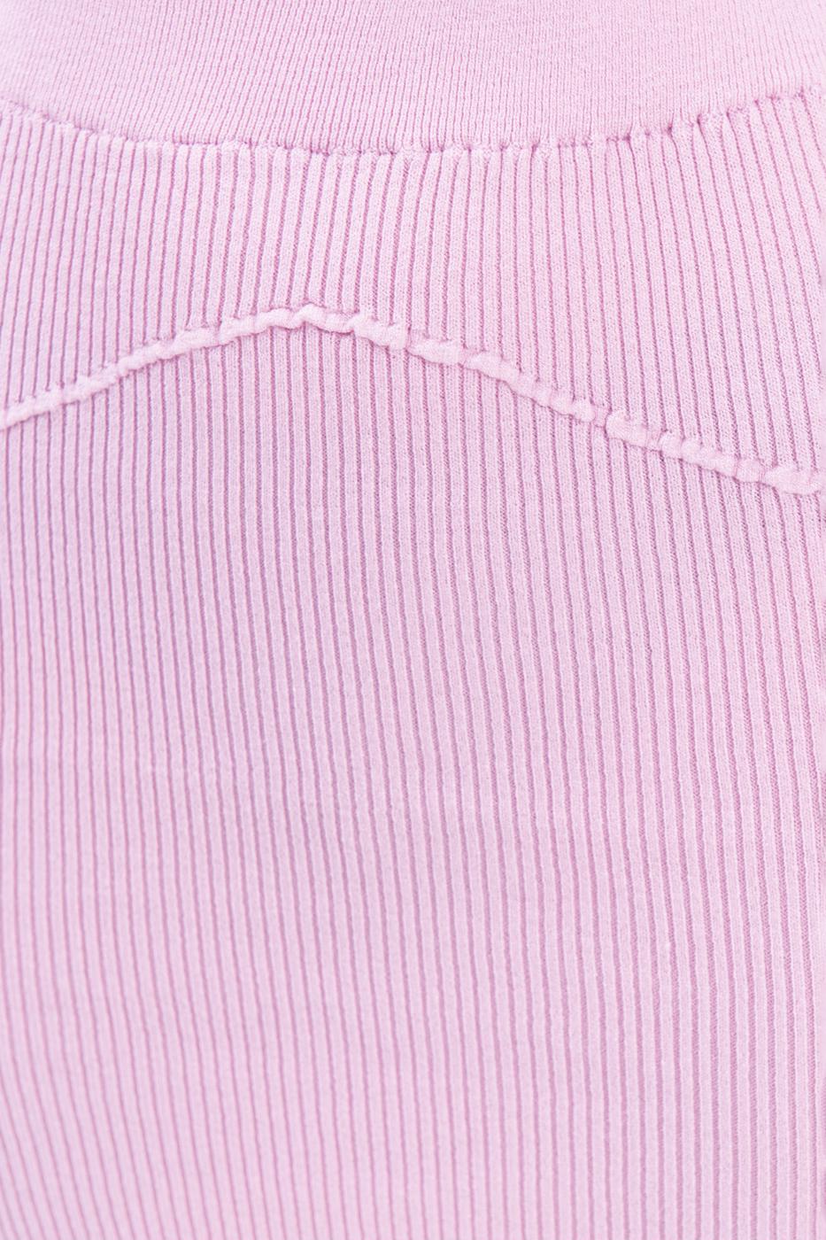 Bayan Pembe Triko Mini Dar Etek
