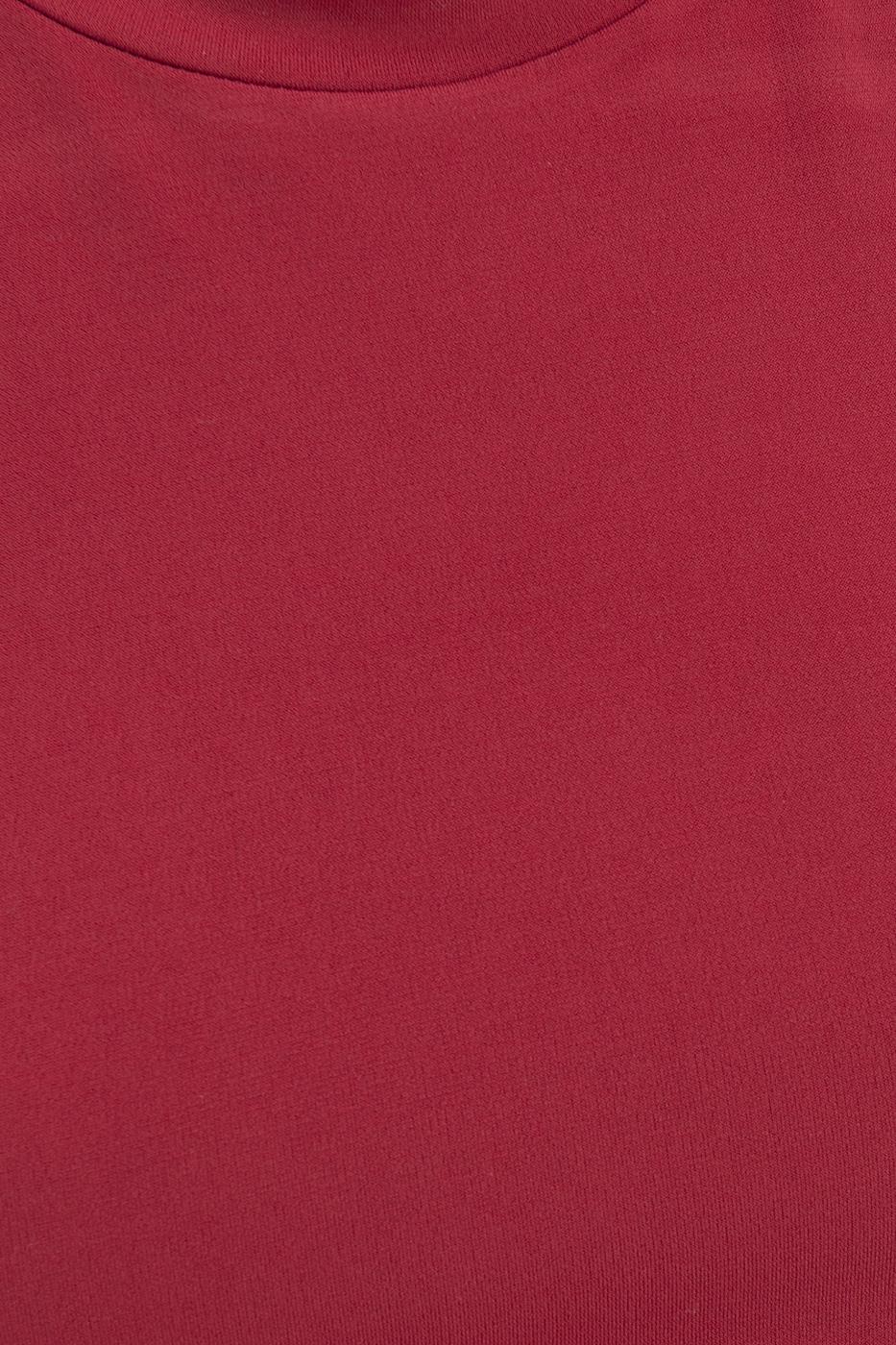 Bayan Bordo Sırt Dekolteli Crop Top