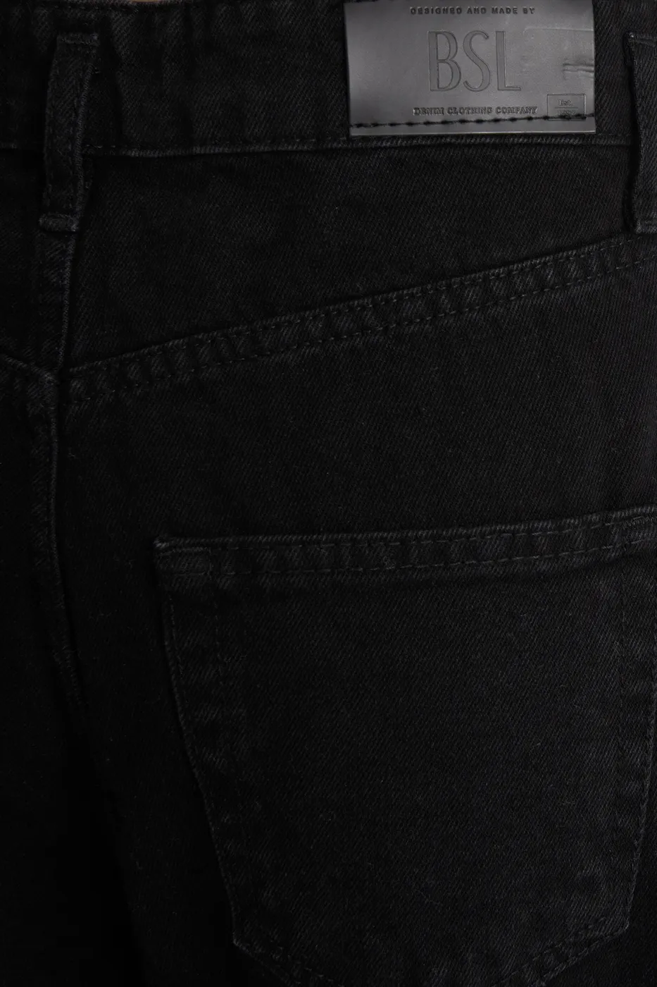 Bayan Siyah Yüksek Bel Pileli Bol Kesim Denim Pantolon