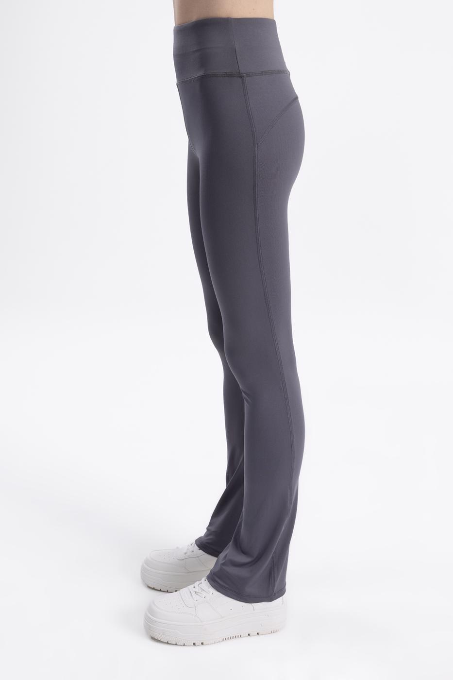 Bayan Gri Comfort Düz Kesim Tayt Pantolon