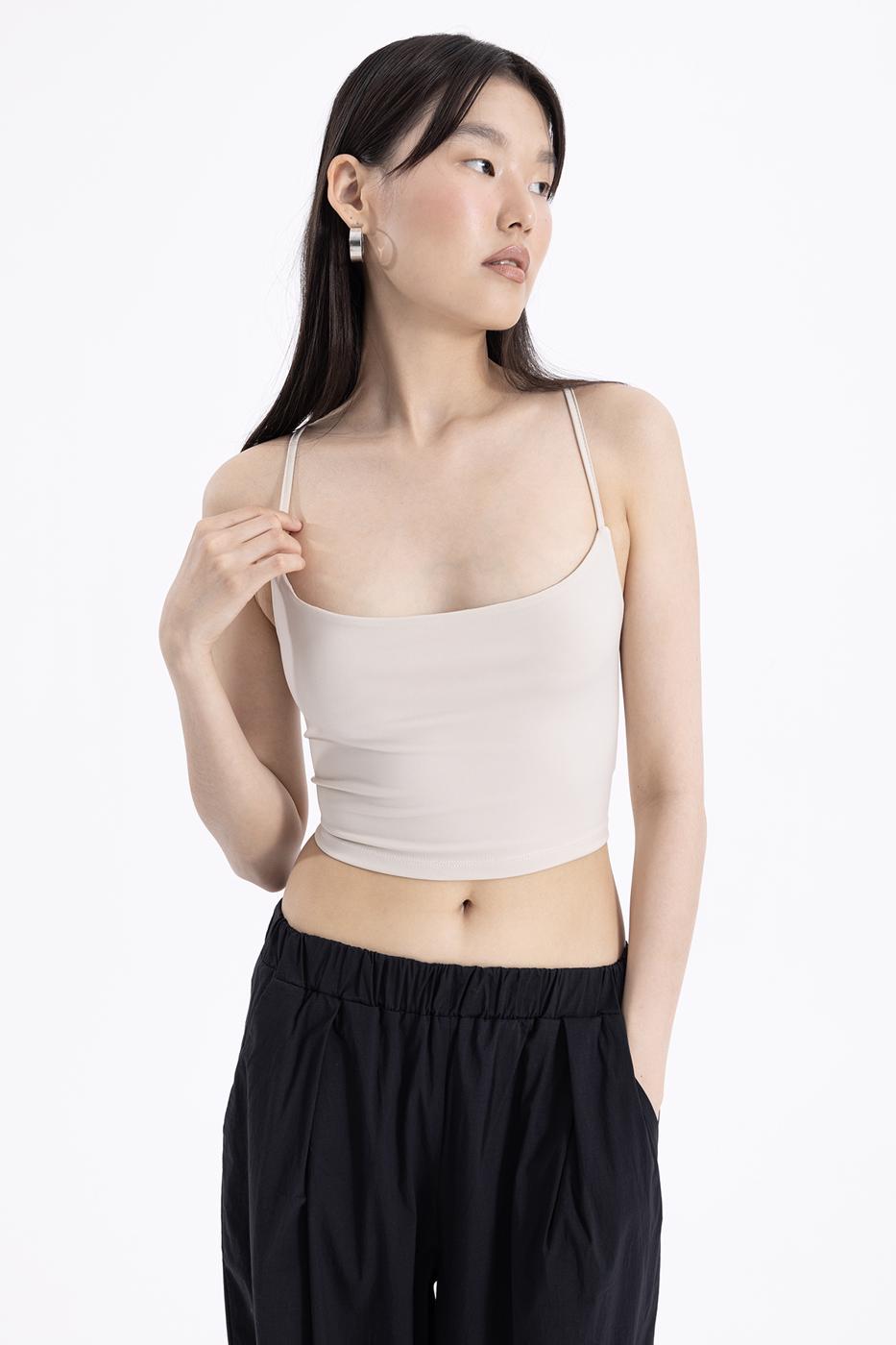 Bayan Bej Sırt Bağlamalı Askılı Body
