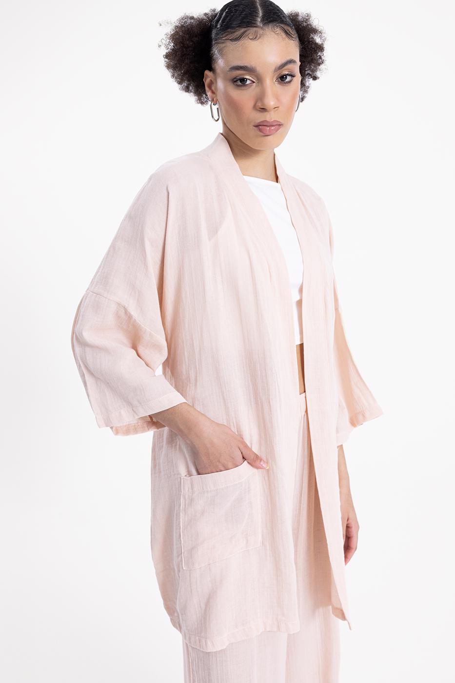 Bayan Bej Kısa  Kimono