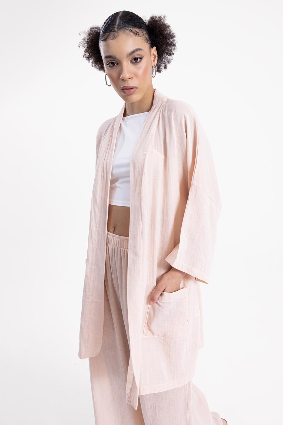 Bayan Bej Kısa  Kimono