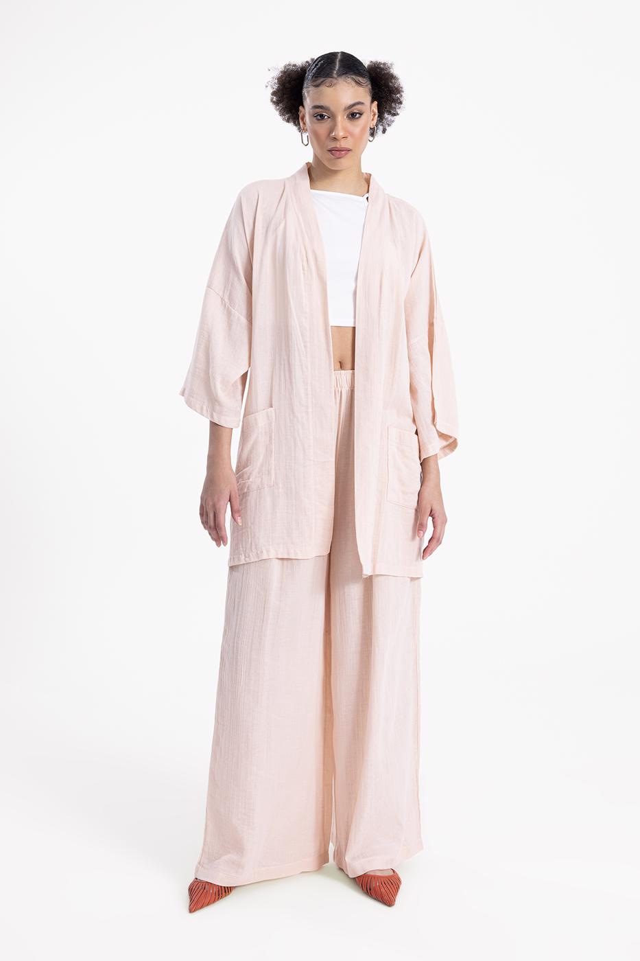 Bayan Bej Kısa  Kimono