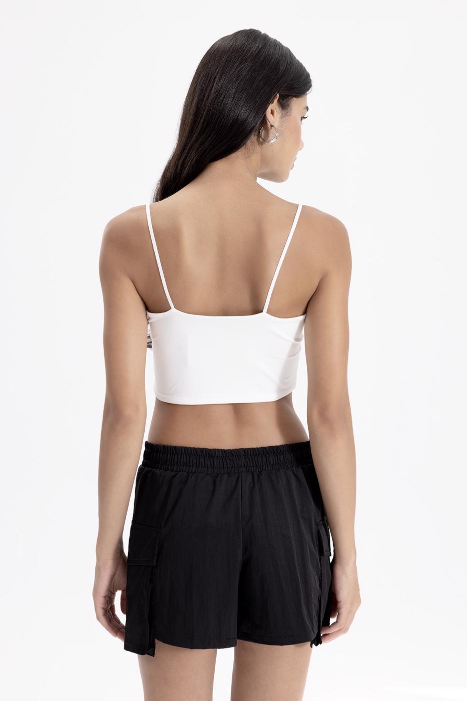 Bayan Beyaz Askılı Body