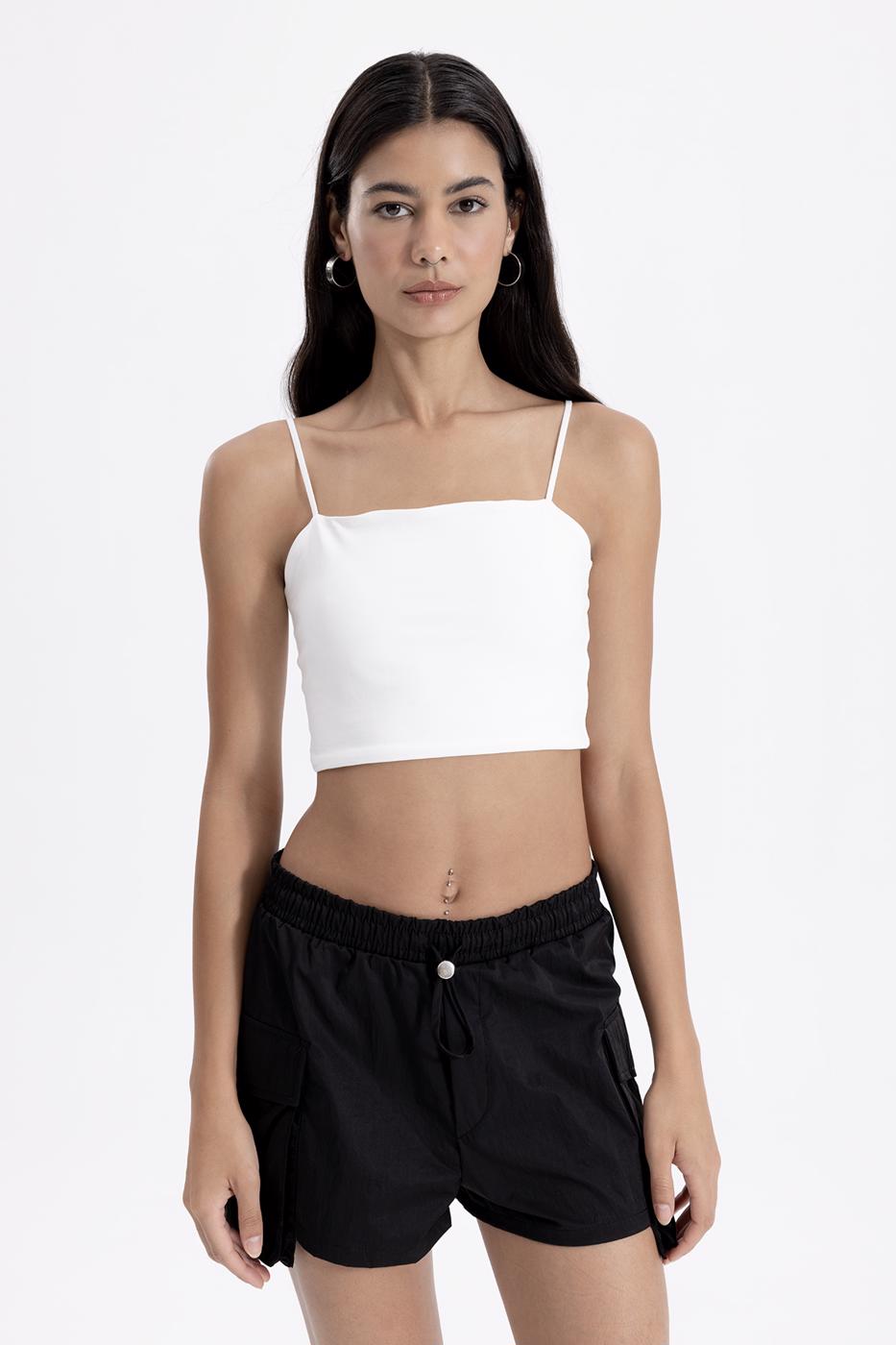 Bayan Beyaz Askılı Body