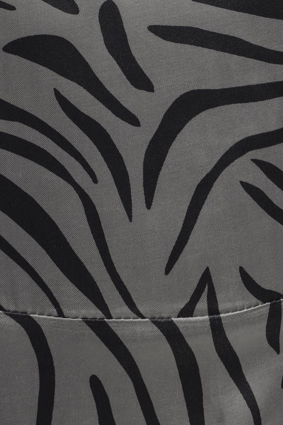 Bayan Vizon Saten Zebra Desenli  Mini  Elbise