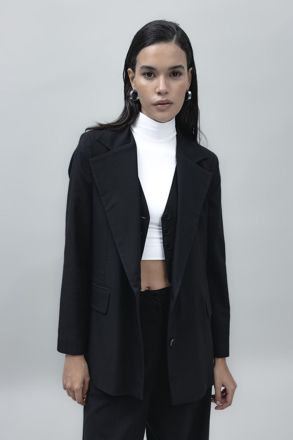 Bayan Siyah Blazer Ceket
