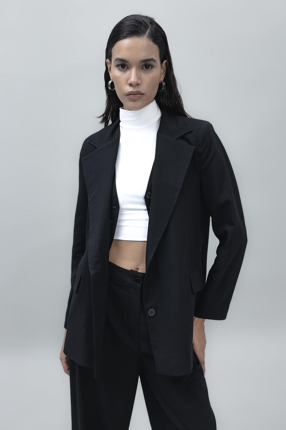 Bayan Siyah Blazer Ceket
