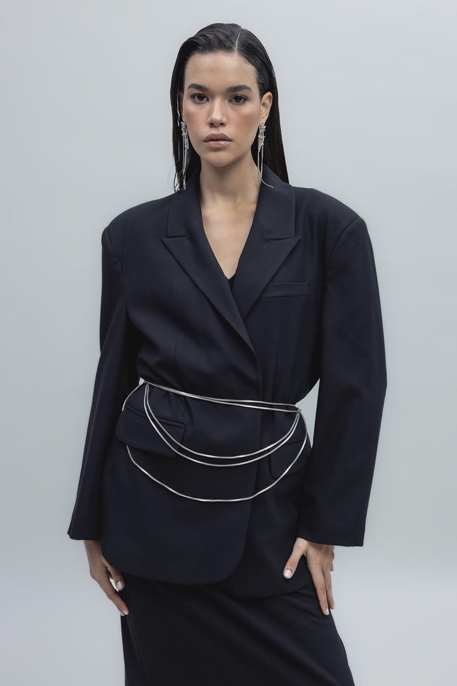 Bayan Siyah Oversize Blazer Ceket
