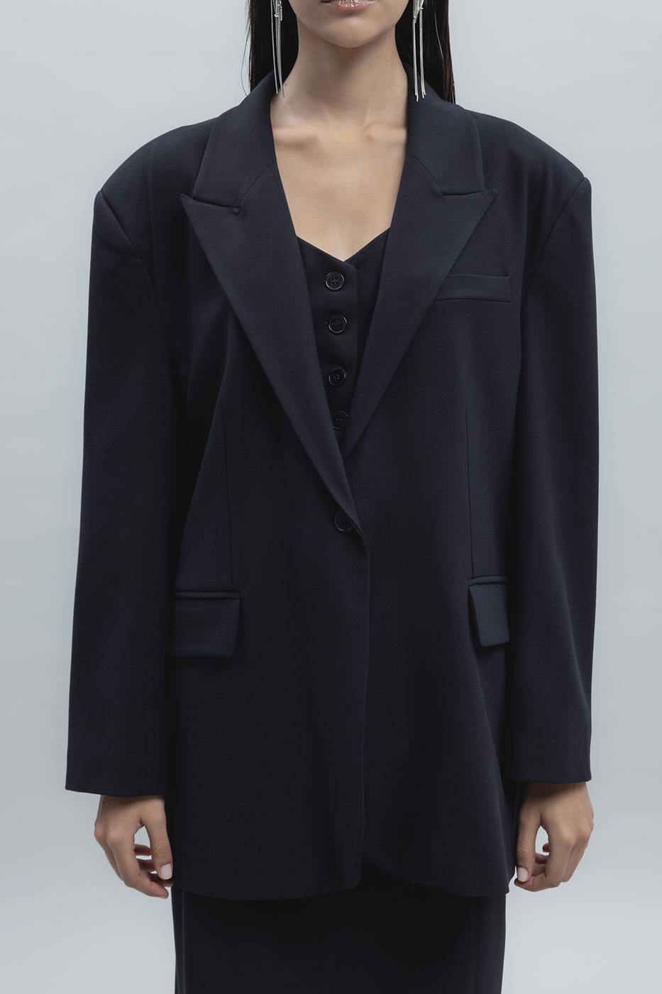 Bayan Siyah Oversize Blazer Ceket