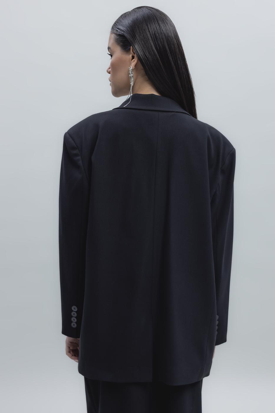 Bayan Siyah Oversize Blazer Ceket