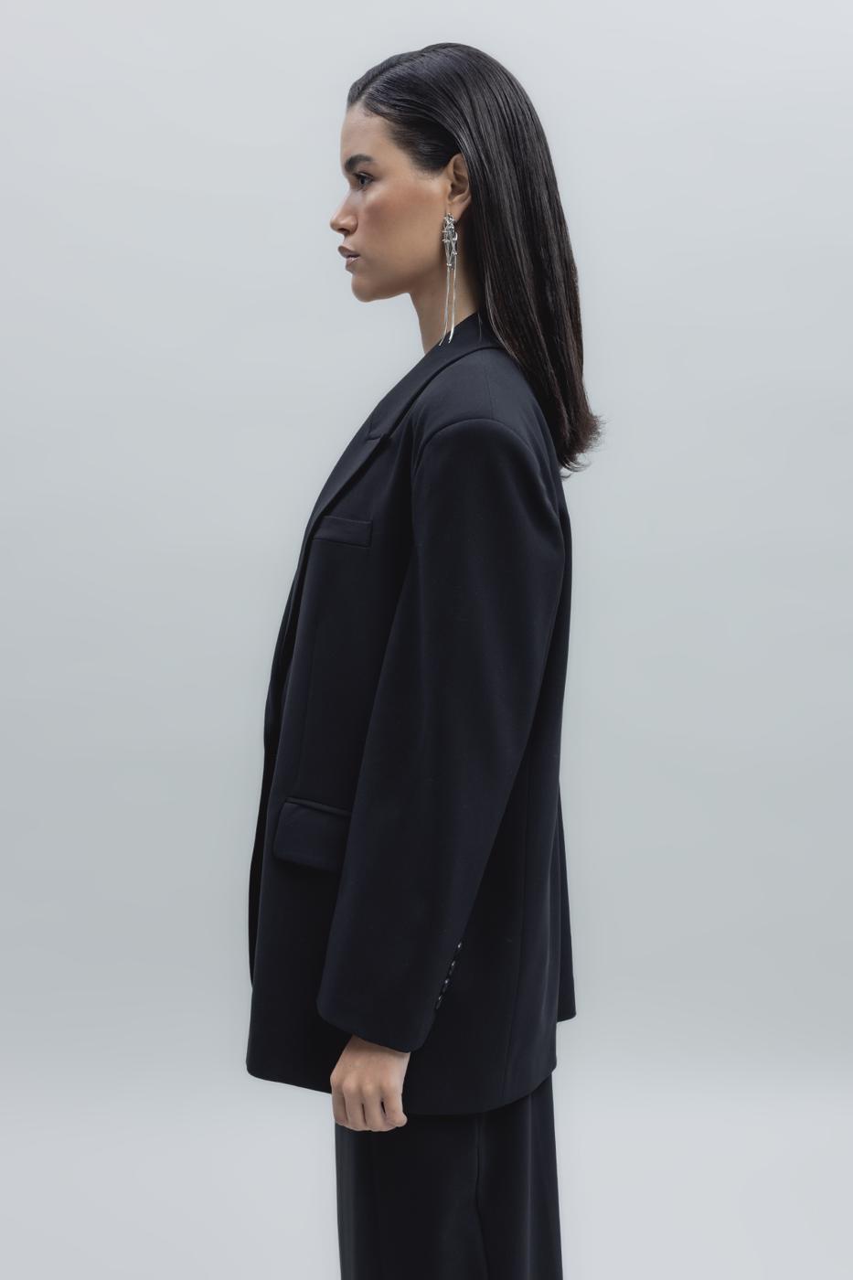 Bayan Siyah Oversize Blazer Ceket