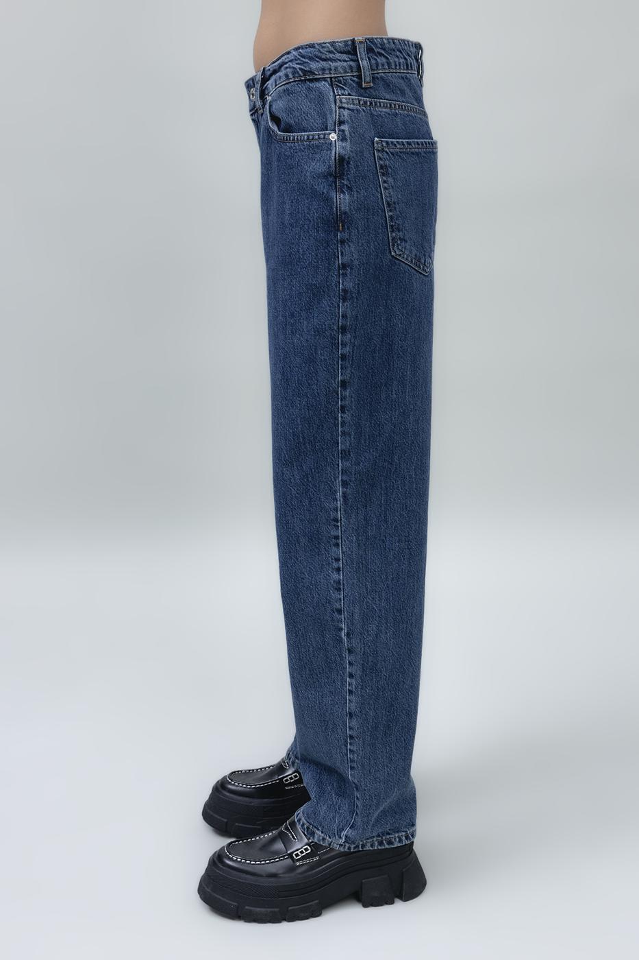 Bayan Mavi Normal Bel Düz Paça Denim Pantolon