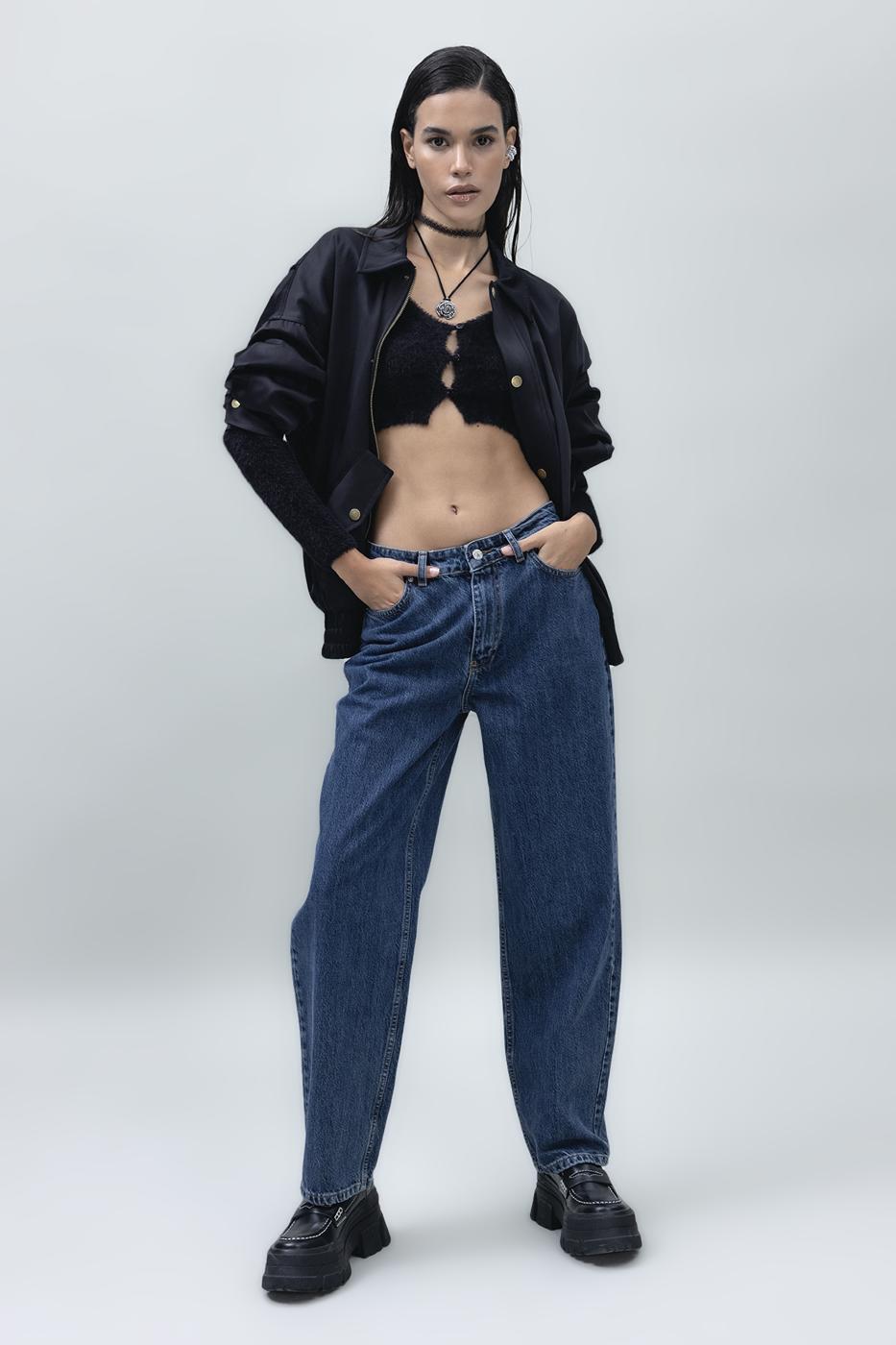 Bayan Mavi Normal Bel Düz Paça Denim Pantolon
