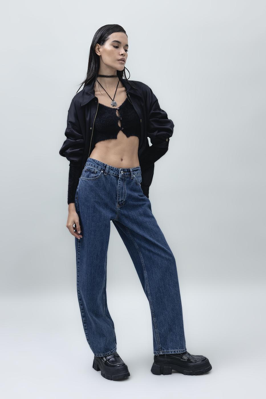 Bayan Mavi Normal Bel Düz Paça Denim Pantolon