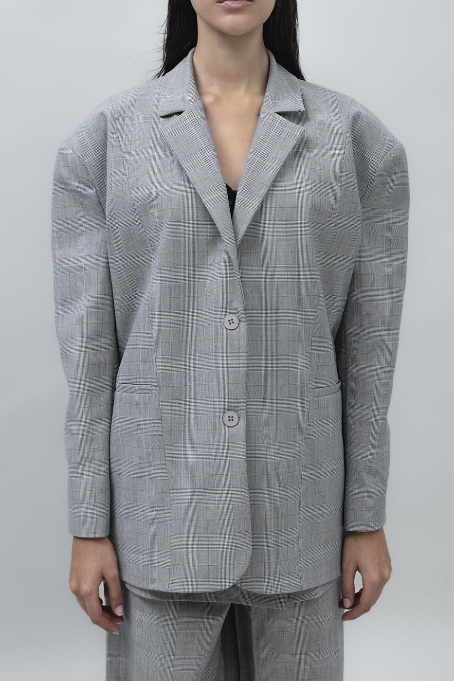 Bayan Gri Oversize Blazer Ceket