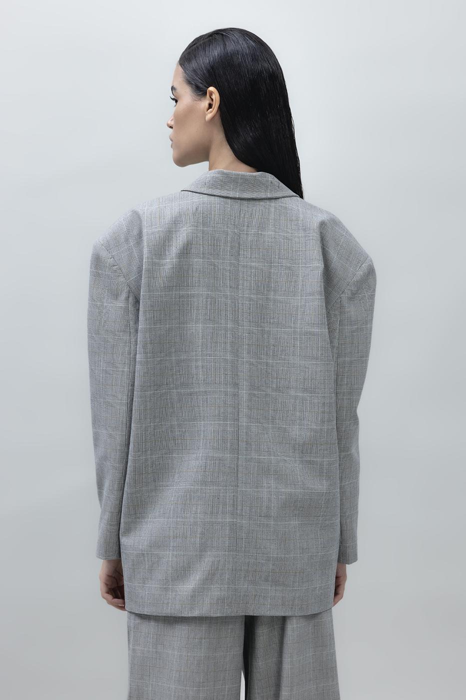 Bayan Gri Oversize Blazer Ceket