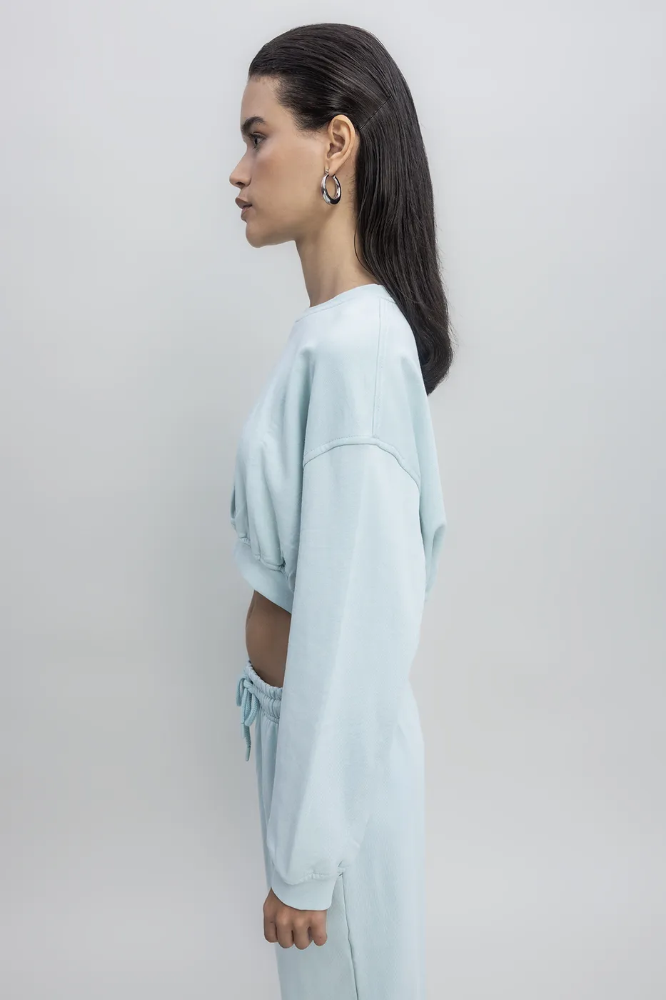 Bayan Yeşil Crop Sweatshirt