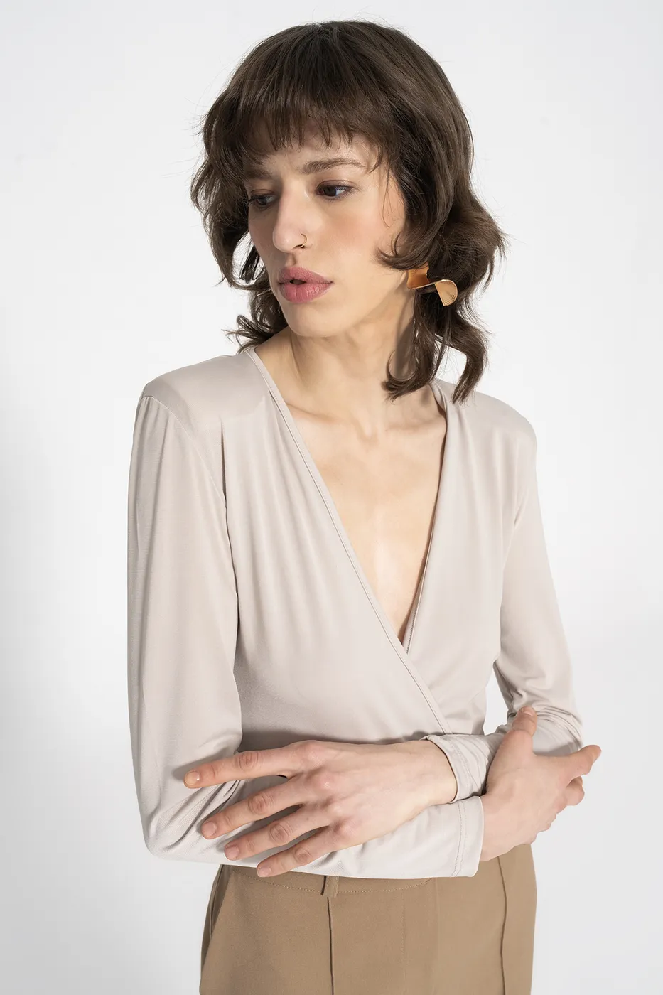 Bayan Taş Kruvaze Bodysuit