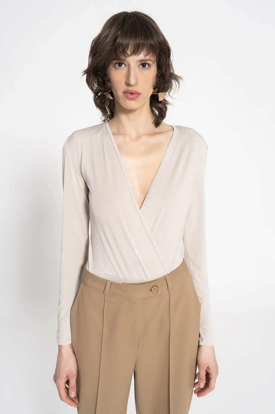 Bayan Taş Kruvaze Bodysuit