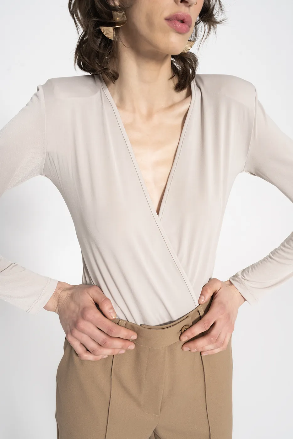 Bayan Taş Kruvaze Bodysuit