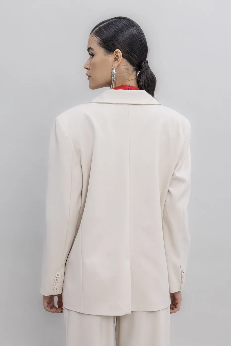 Bayan Krem Blazer Ceket